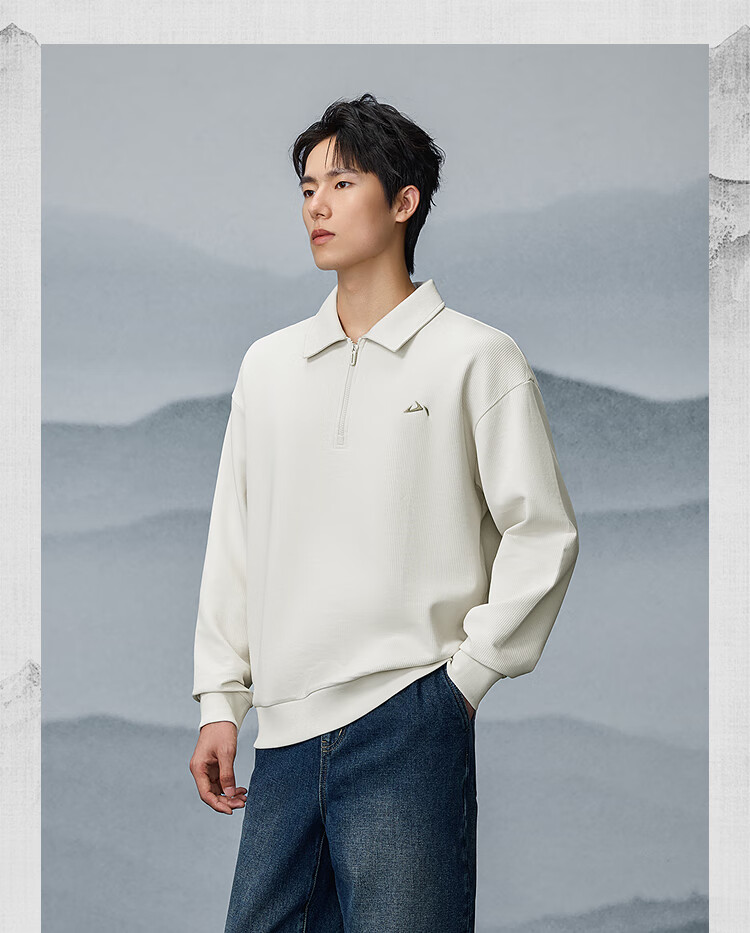 HLAHLA Men's Autumn Sweatshirt 25 Mountain Series Seven Meiji Long Sleeve 2