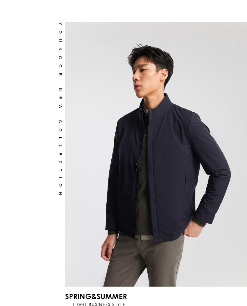 Youngor Men's Executive Stand Collar Autumn New Official Business Commuter Jacket 409947 3