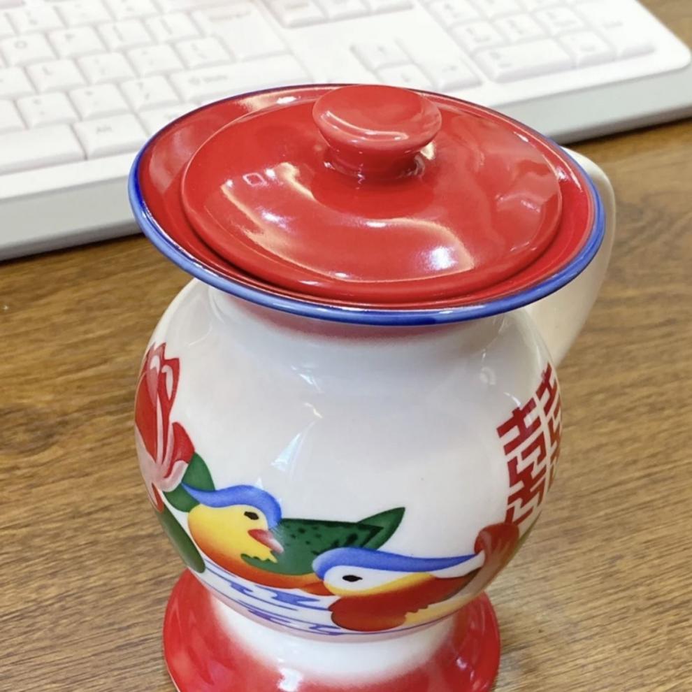 西翰浪音同款痰盂怀旧老式搪瓷杯陶瓷水杯情侣闺蜜创意搞怪日礼物