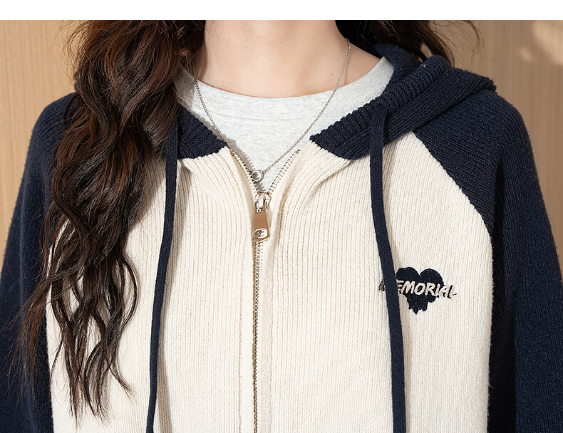 TonLion 2025 Autumn Winter New Women's Hooded Raglan Sleeve Embroidered Knit Cardigan Sweater Jacket 11