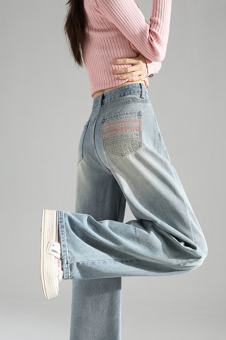 TonLion 2026 Autumn And Winter Women's Jeans, Straight-Leg Pants, High-End Versatile Long Trousers 2