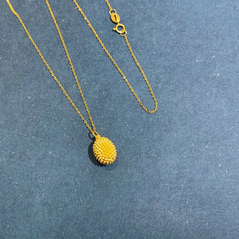 京越隆珠宝 黄金榴莲吊坠999足金坠子金榴莲项链锁骨链七夕情人节送