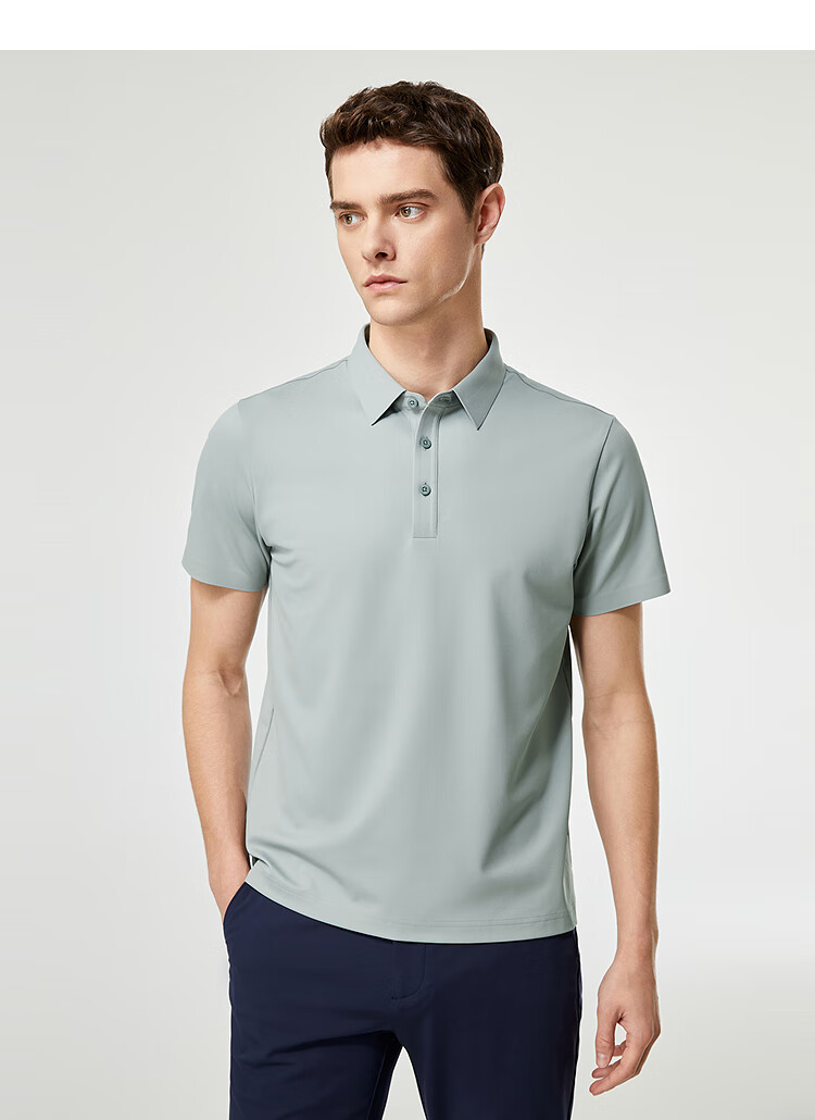 Youngor [Cooling & Sun Protection + Mulberry Silk] Summer Men's Short Sleeve T-Shirt Dark Green VSJD513119PCA S 16