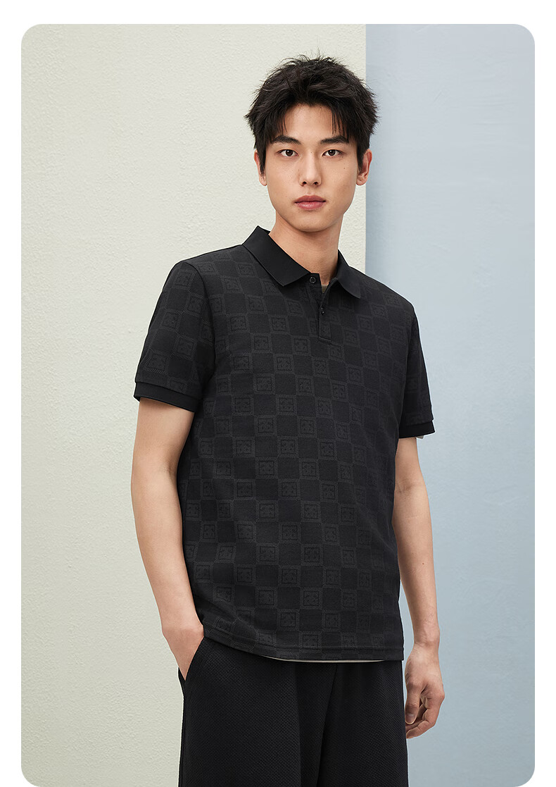 GXG Men's Cool Fit Summer Full Print Checkered Polo Shirt Short Sleeve 11