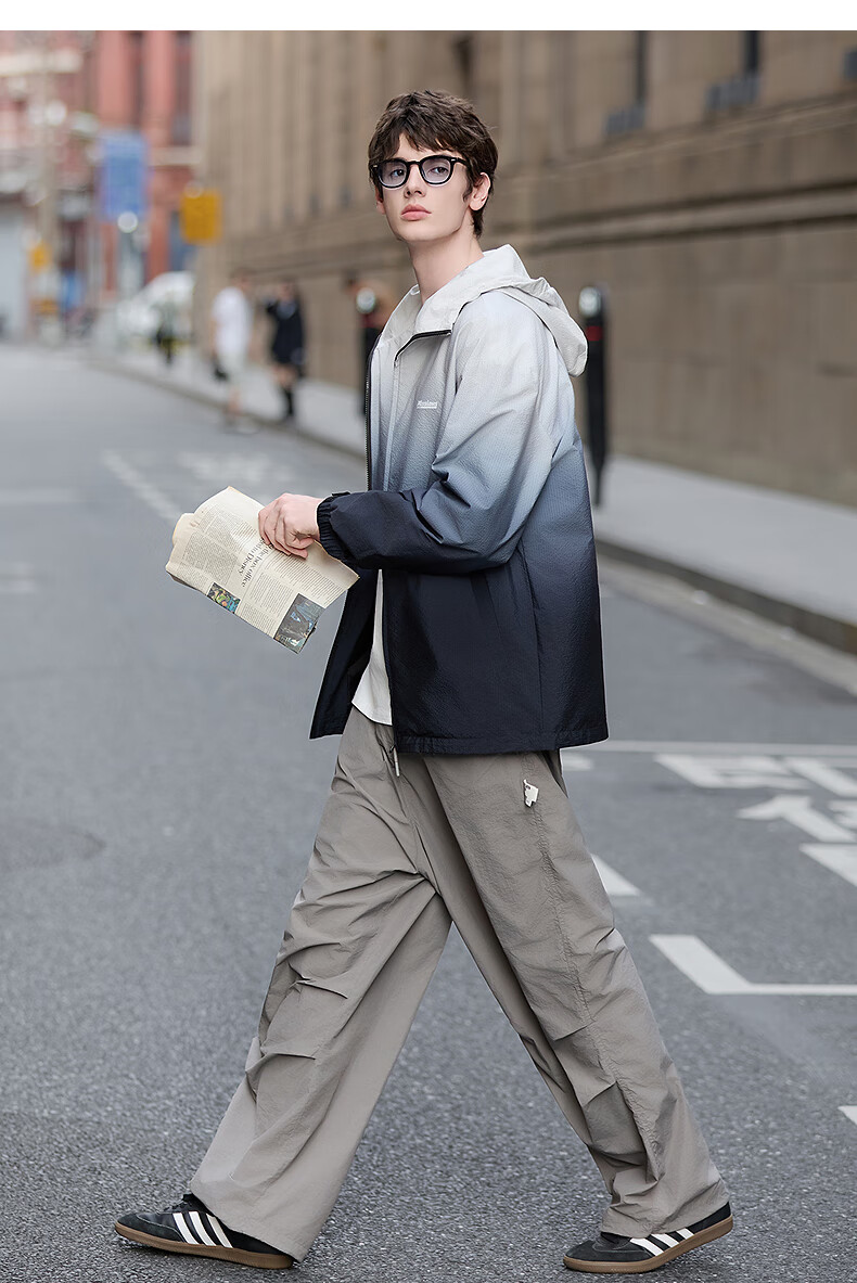 Tangshi 2025 Autumn Men's Hooded Gradient Short Jacket 10