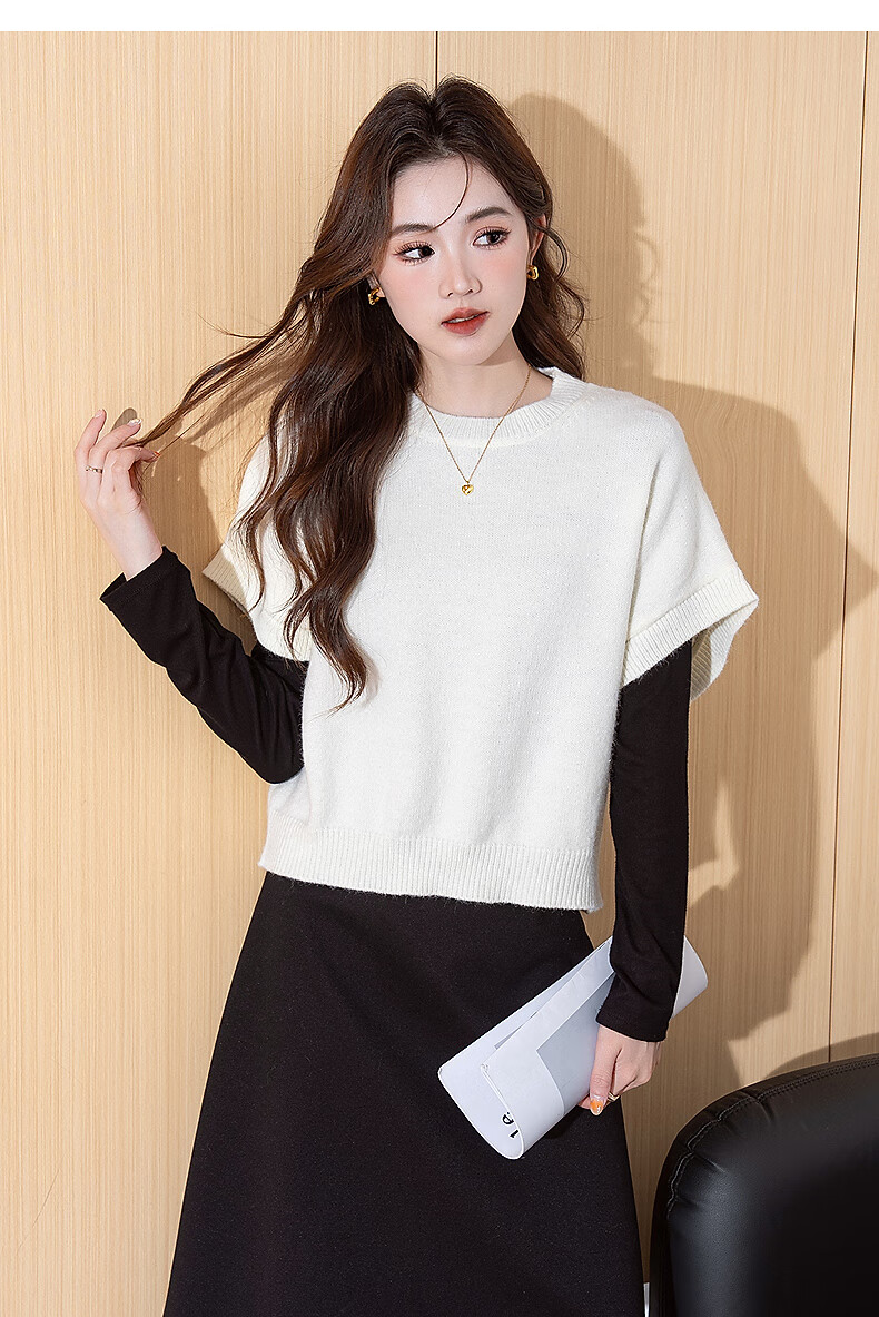 TonLion 2025 Autumn Winter Premium Minimalist Design Women's Crew Neck Pullover Vest 7