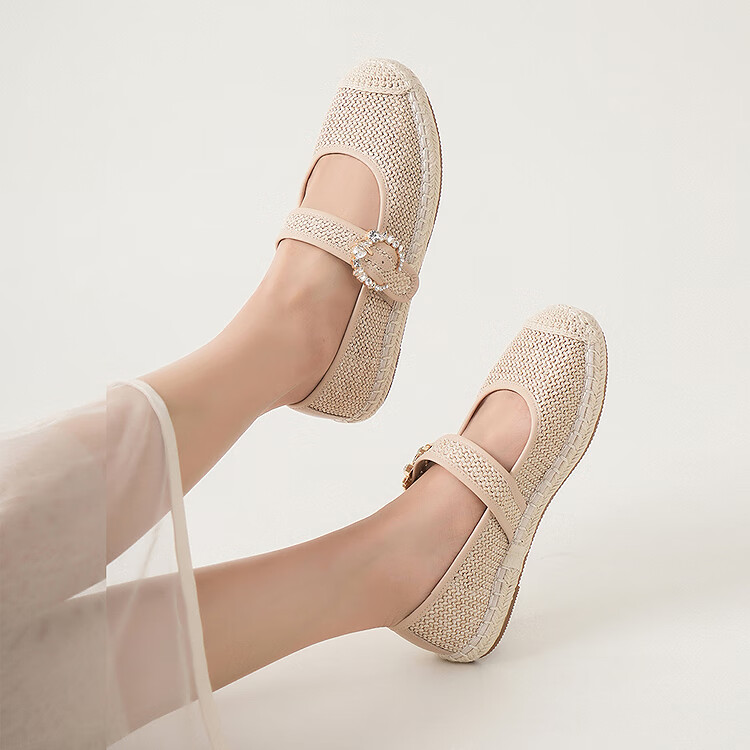 Lairdson Mall Style Casual Hollow-out Fisherman Flats Women 6M19901 Milk Tea Apricot BEF 36 3