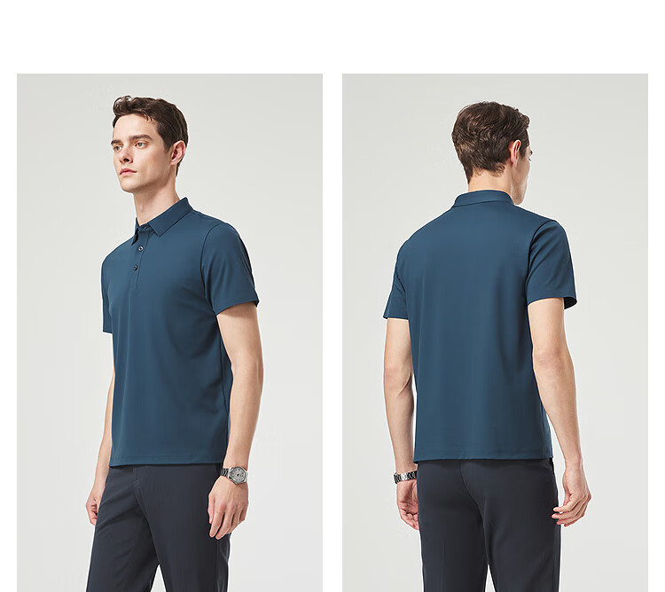 Youngor [Cooling & Sun Protection + Mulberry Silk] Summer Men's Short Sleeve T-Shirt Dark Green VSJD513119PCA S 21