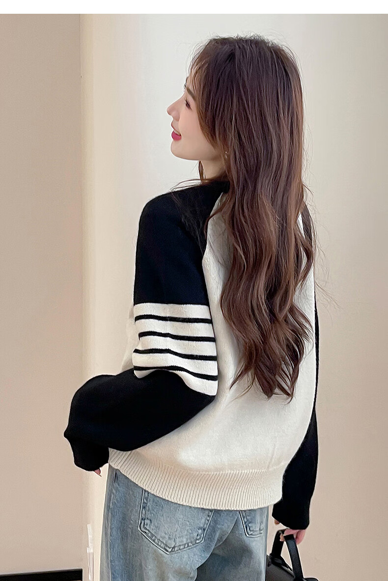 TonLion 2025 Autumn Winter Colorblock Raglan Sleeve Embroidered Women's Cardigan 7