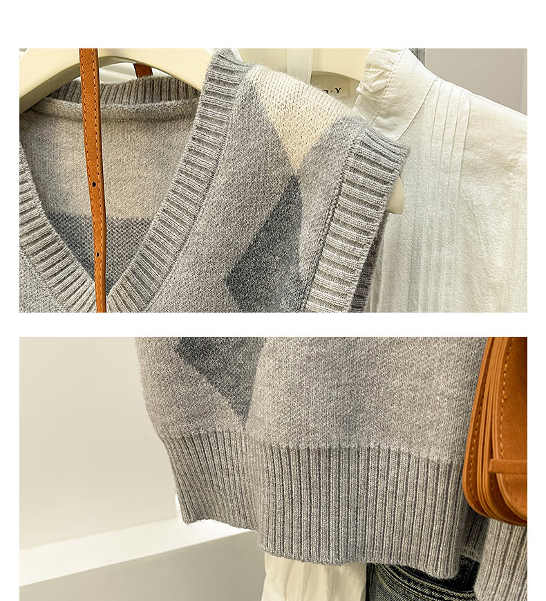 TonLion 2025 Autumn Winter Vintage Style Quilted V-Neck Pullover Vest for Women 3
