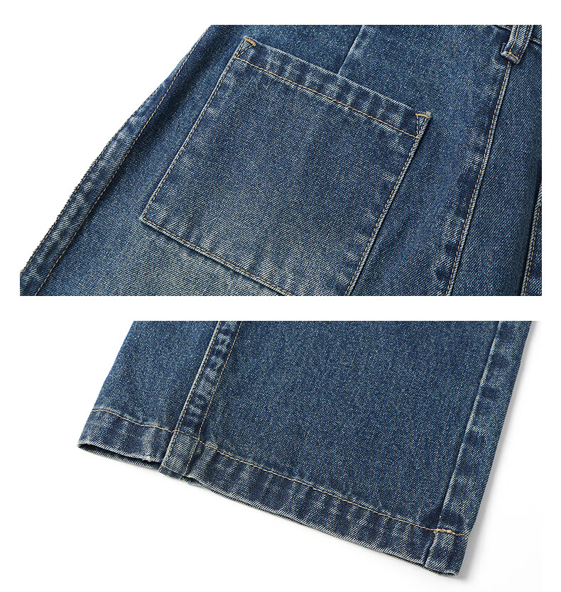 Tang Lion 2025 Autumn Women's Loose Side Detail Wide Leg Denim Pants 12