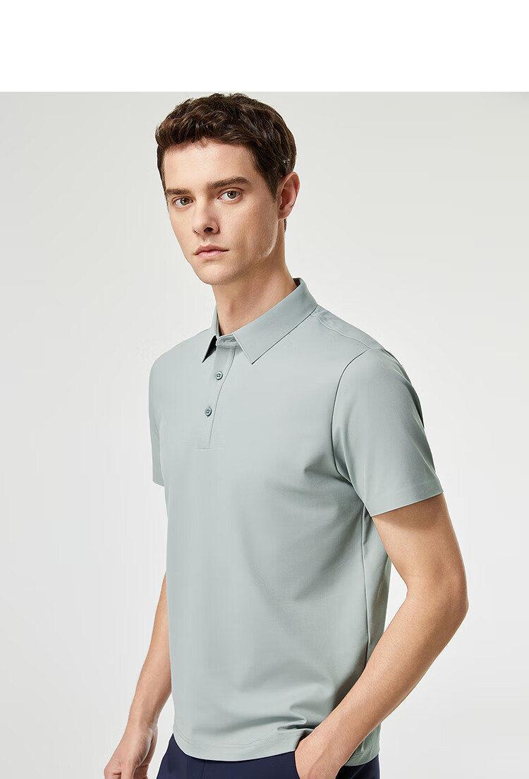 Youngor [Cooling & Sun Protection + Mulberry Silk] Summer Men's Short Sleeve T-Shirt Dark Green VSJD513119PCA S 12