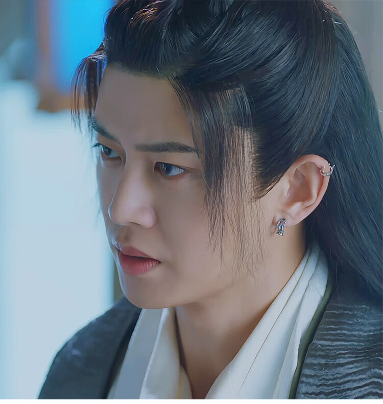 施华洛世奇锆路易任嘉伦同款长意耳钉新款感男驭鲛记