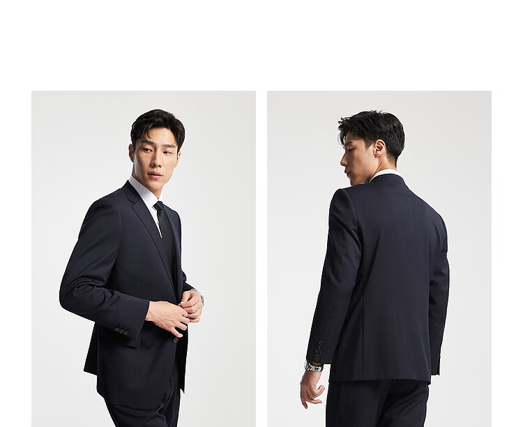 YOUNGOR Men's Autumn Winter Business Fashion Wool Formal Suit Navy Jacket 165C165/96A 22