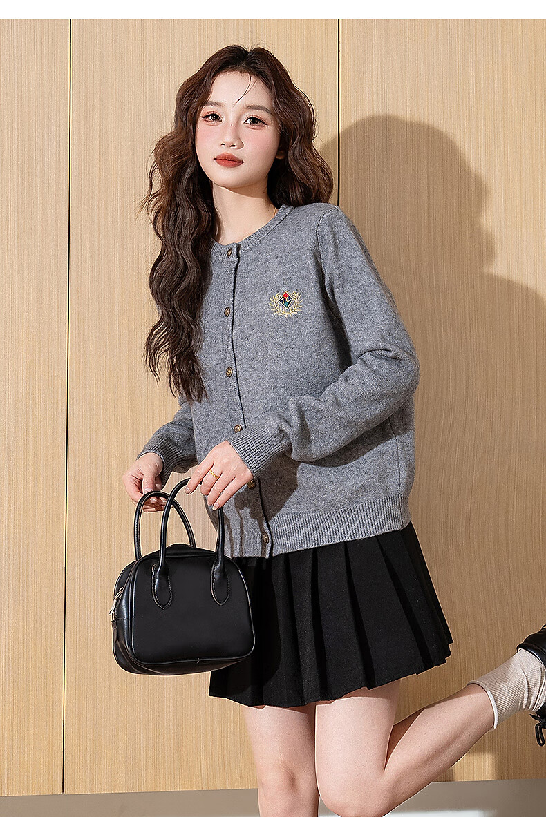 TonLion 2025 Autumn Winter British Style Embroidered Knit Cardigan Women's Jacket High-End Simple Elegant Top 12