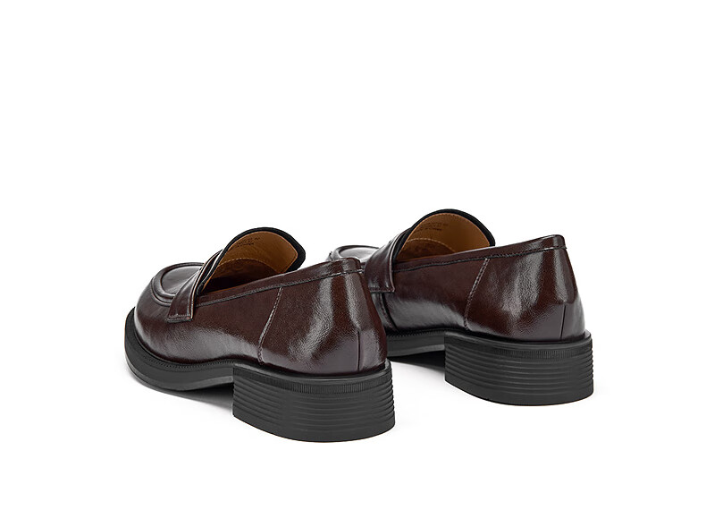 Hotwind Women's Chunky Heel Platform Loafers Spring Autumn New British Style Small Leather Shoes Height Increasing Versatile Casual Slip-On Shoes 6