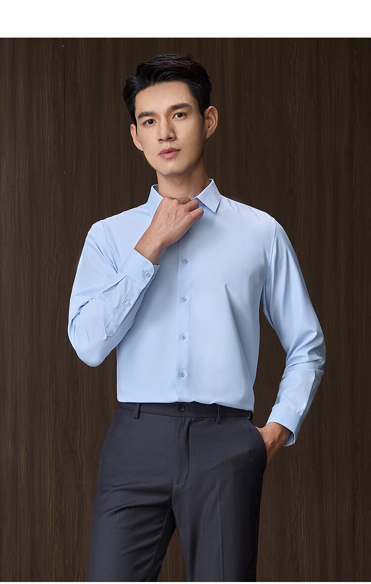 HLA Long-Sleeve Shirt for Men, Autumn Lightweight Business Shirt And Series of Lapel Collar Shirts for Me 3