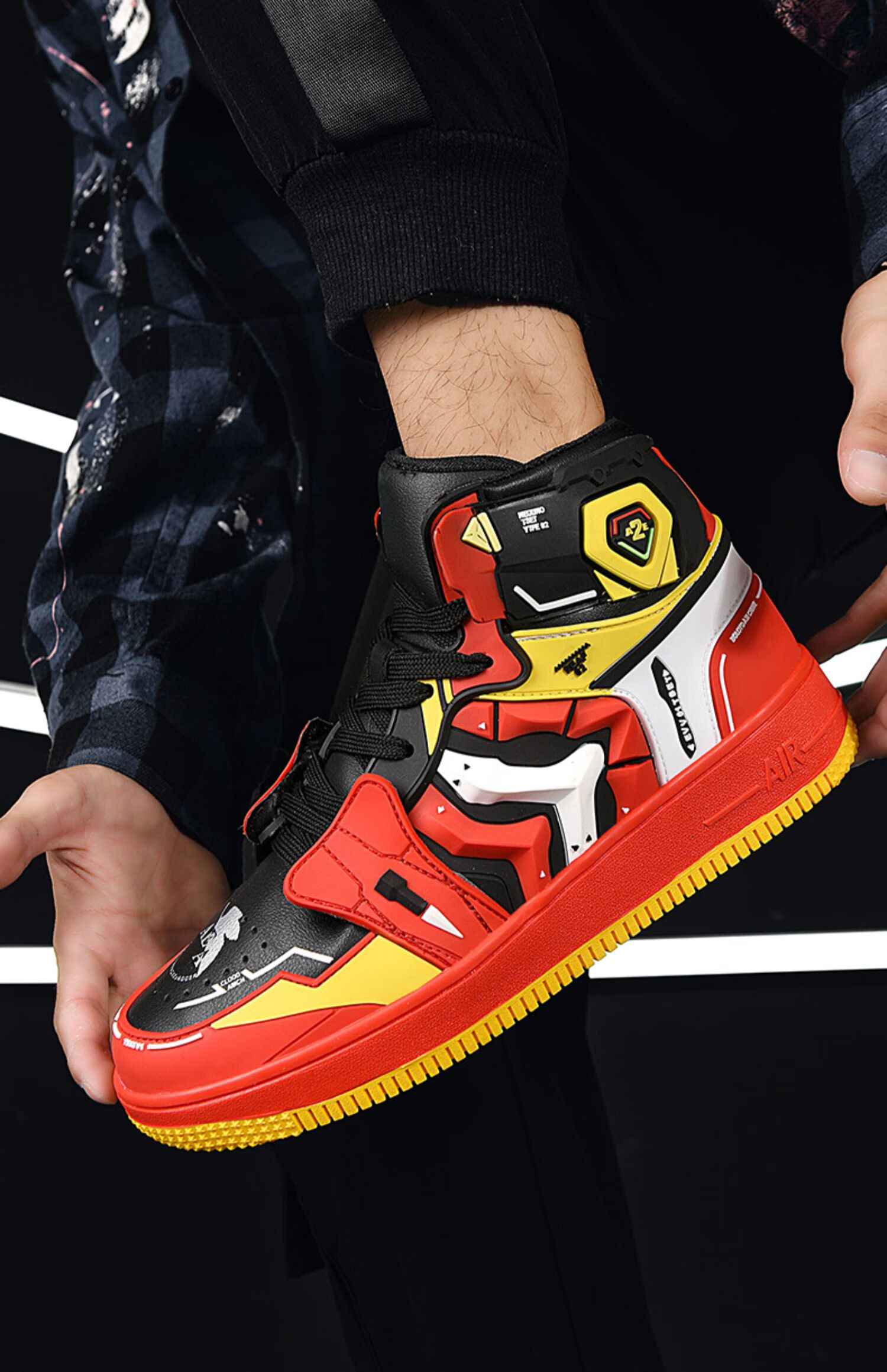 uprakfaj初号机联名限量版aj1莆田高帮板鞋男鞋韩版潮流eva机甲运动潮