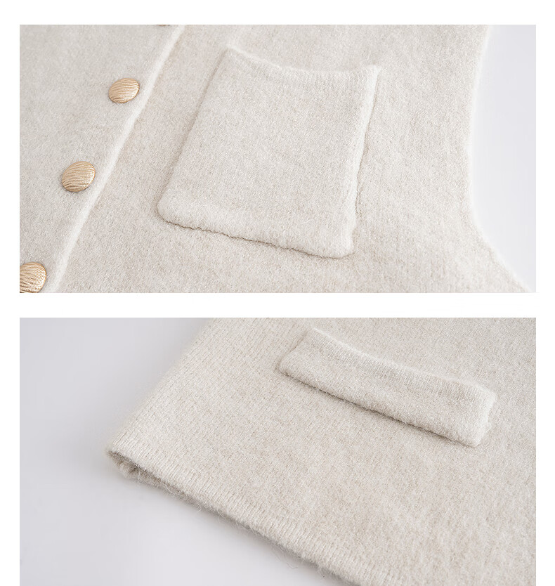TonLion 2025 Autumn Winter Simple Round Neck Cardigan Vest for Women 10