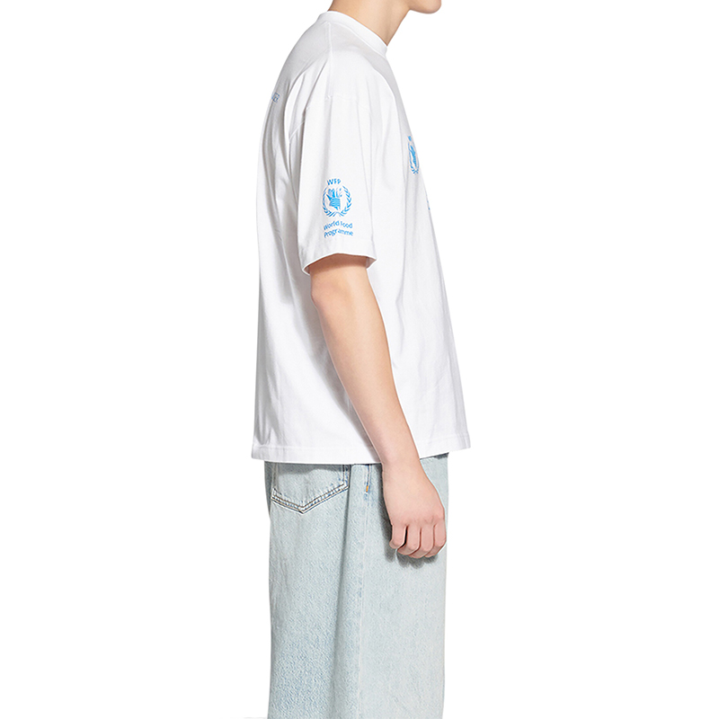 balenciaga巴黎世家22年秋冬新款wfp系列男士白色纯棉艺术画印花短袖