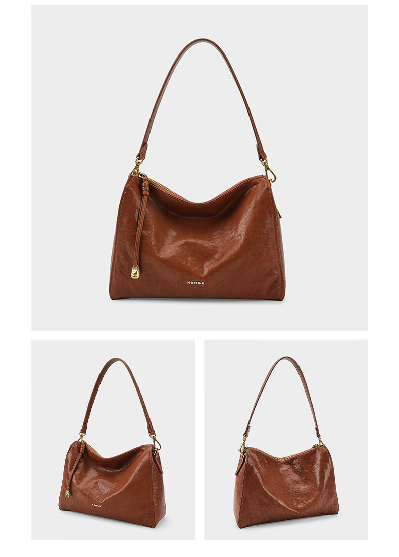 HONGU Women's Handbag, Vegetable Tanned Cowhide Leather Shoulder Bag, Large Capacity Crossbody Bag for Ladies, Birthday Gift for Girlfriend 14
