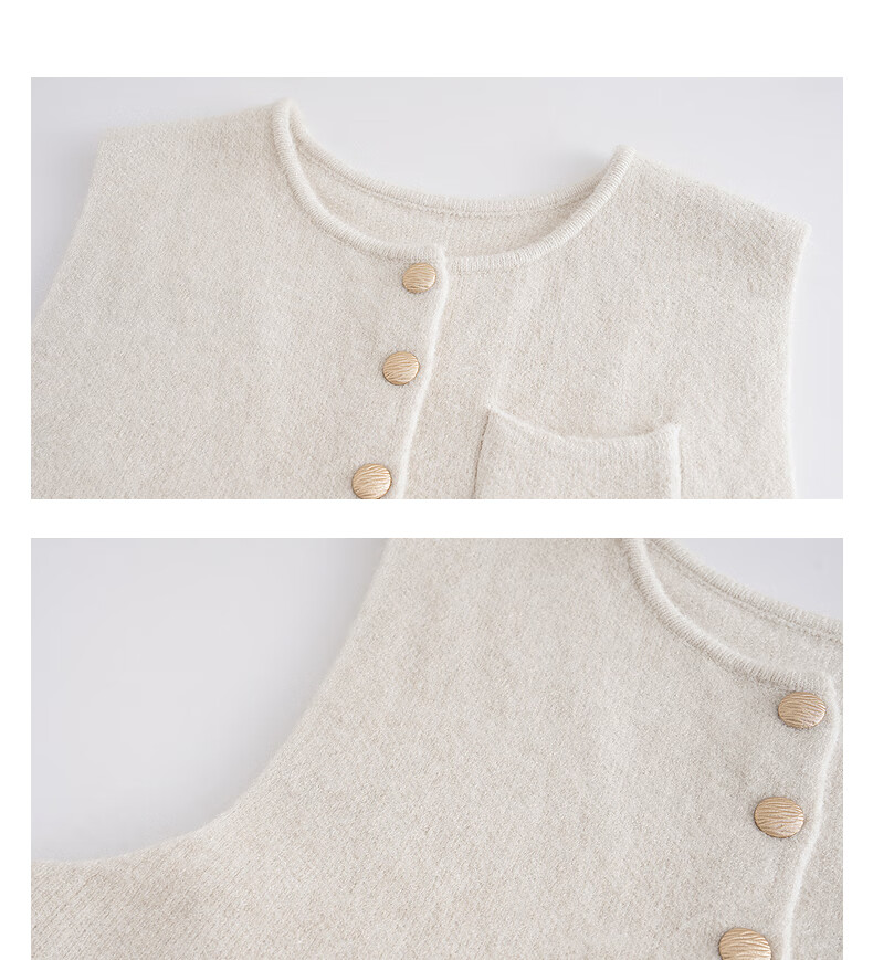 TonLion 2025 Autumn Winter Simple Round Neck Cardigan Vest for Women 9