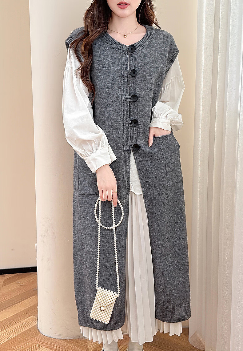 TonLion 2025 Autumn Winter Designer Style Long Women's Cardigan Vest 2