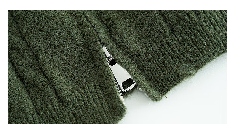 TonLion 2025 Autumn Winter Women's Cable Knit Zipper Round Neck Cardigan 11
