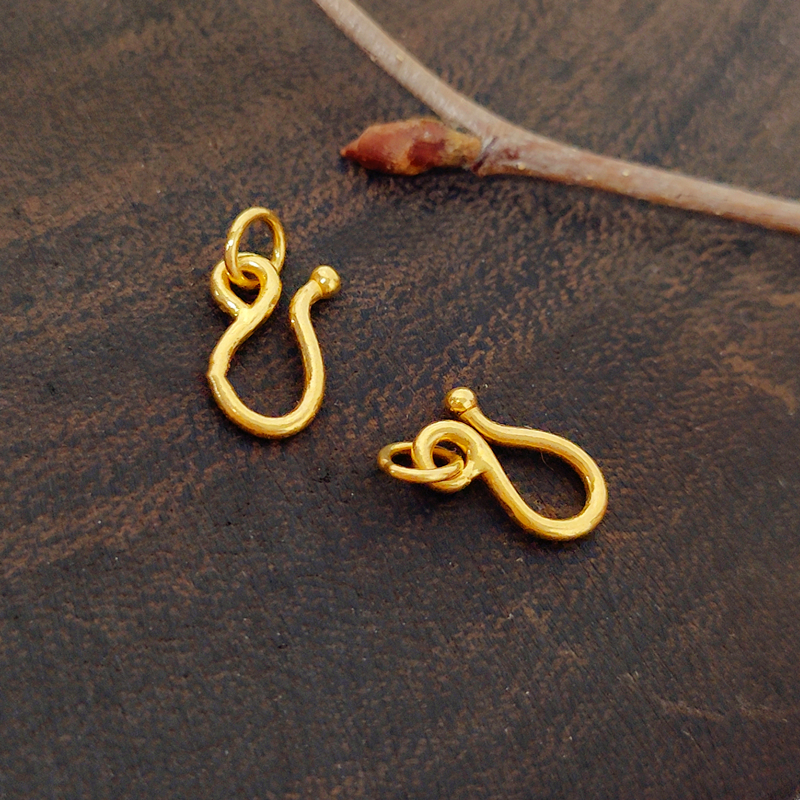 黄金s扣w扣m字扣手链项链连接扣999足金搭扣diy手链扣头挂扣配件康嘉