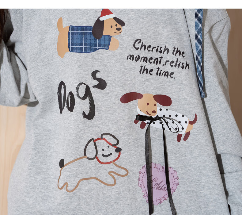 TonLion 2026 Autumn And Winter Long-Sleeve T-Shirt for Women, Raglan Cartoon Dog Design, Slimming, Off-Shoulder, Trendy 12