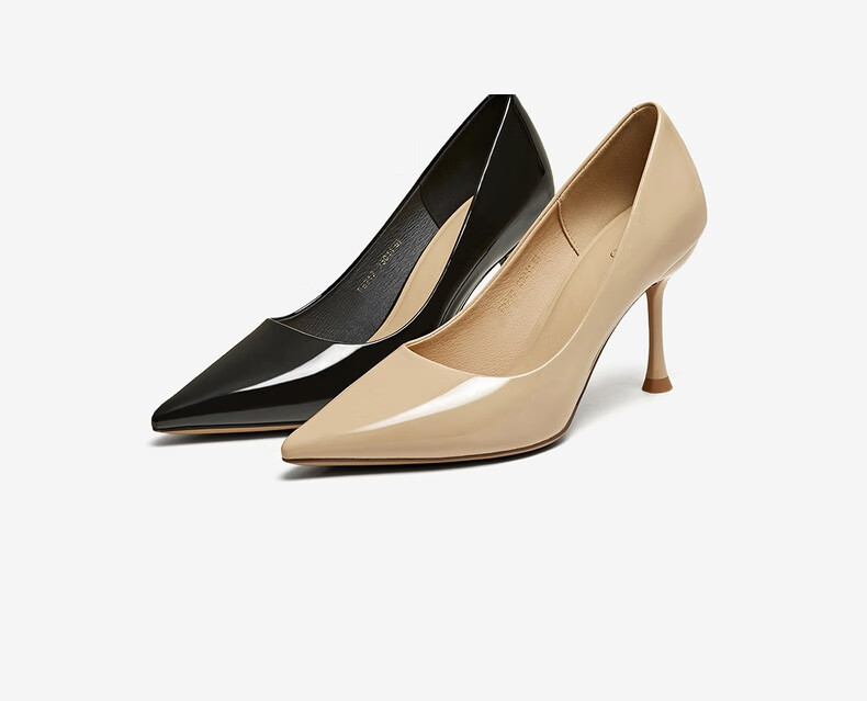 Basto 【Leading Lady】25 Autumn Nude High Heels Comfortable Pointed Toe Women's Work Shoes Wedding Shoes Apricot Color Size 38 3