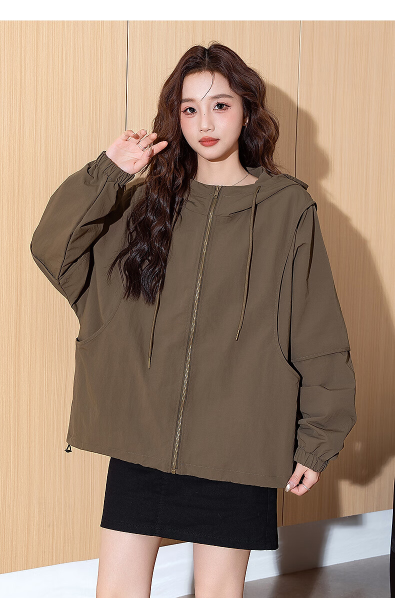 TonLion 2025 Autumn Women's Hooded Short Jacket 3