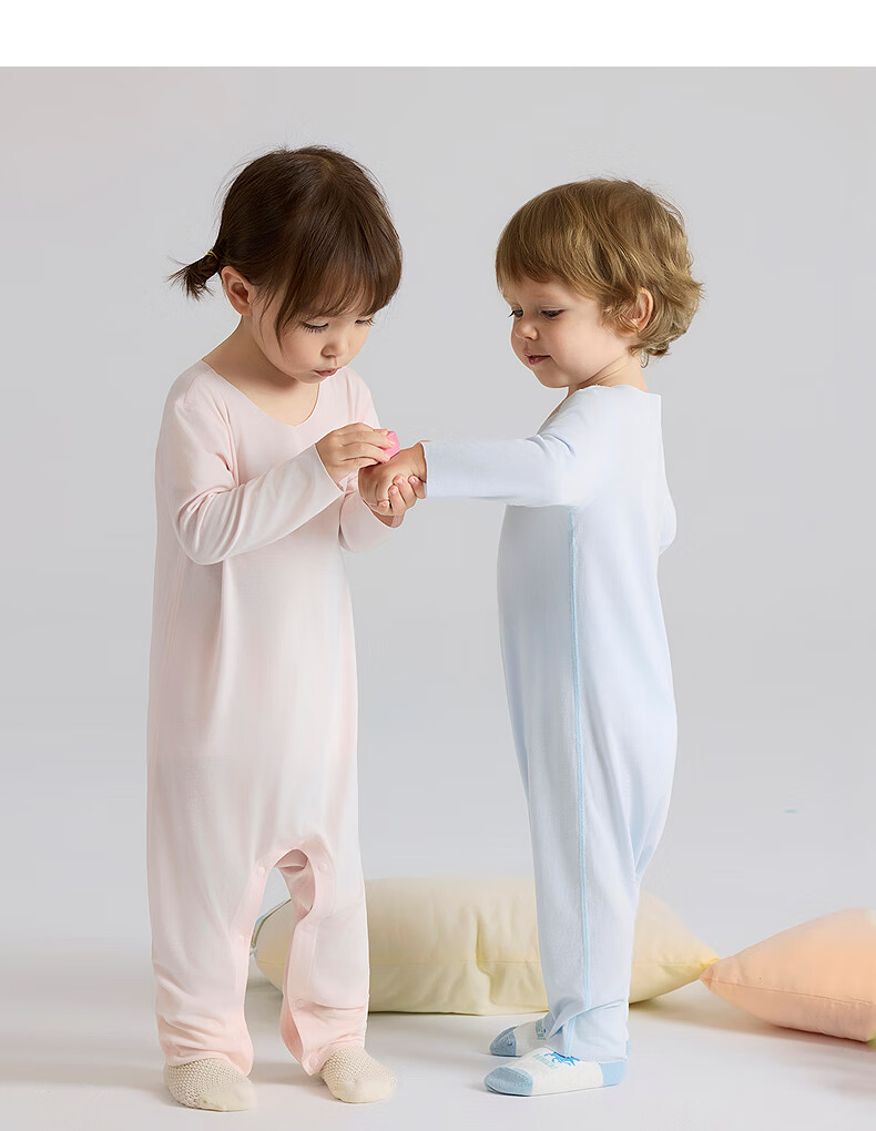 Aimer Baby Milk Leather Infant Long Sleeve Homewear Pajamas Romper Baby Crawling Suit Diagonal Jacquard - Vanilla White 66 5