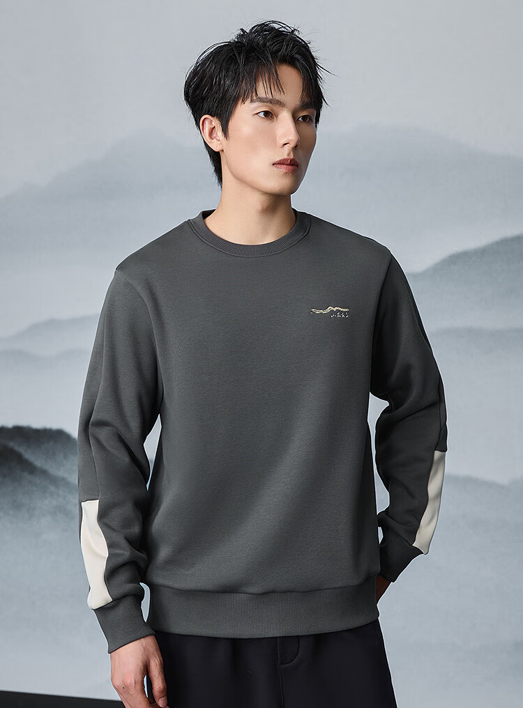 HLA Men's Sweater 25 Mountain High Series Plus Velvet Round Neck Warm Long Sleeve Men's Winter 7