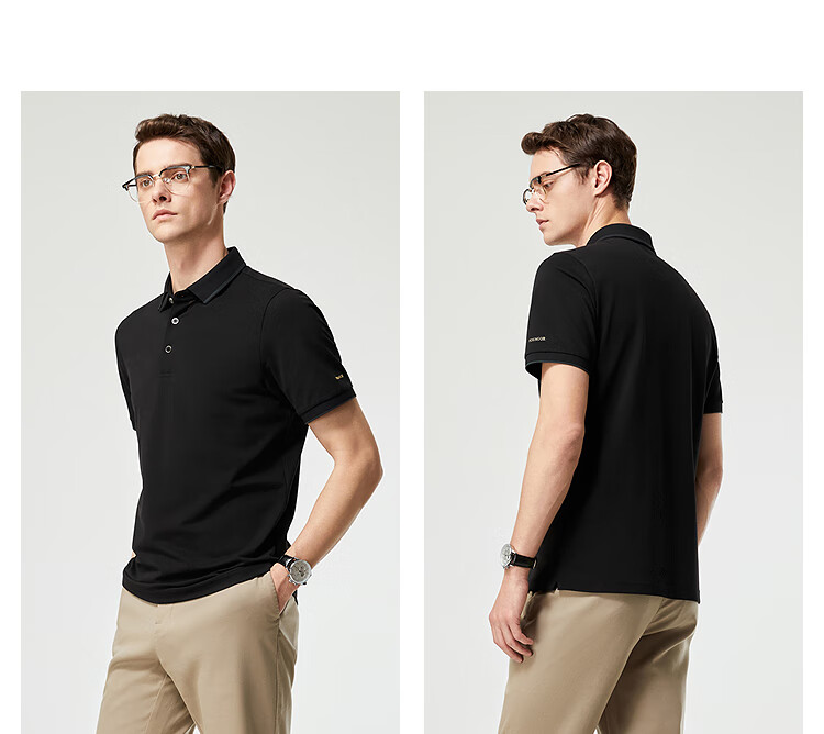 Youngor [Mulberry Silk + Cooling] Summer New Short Sleeve Polo Shirt Blue Green VSZS513123GCA 21