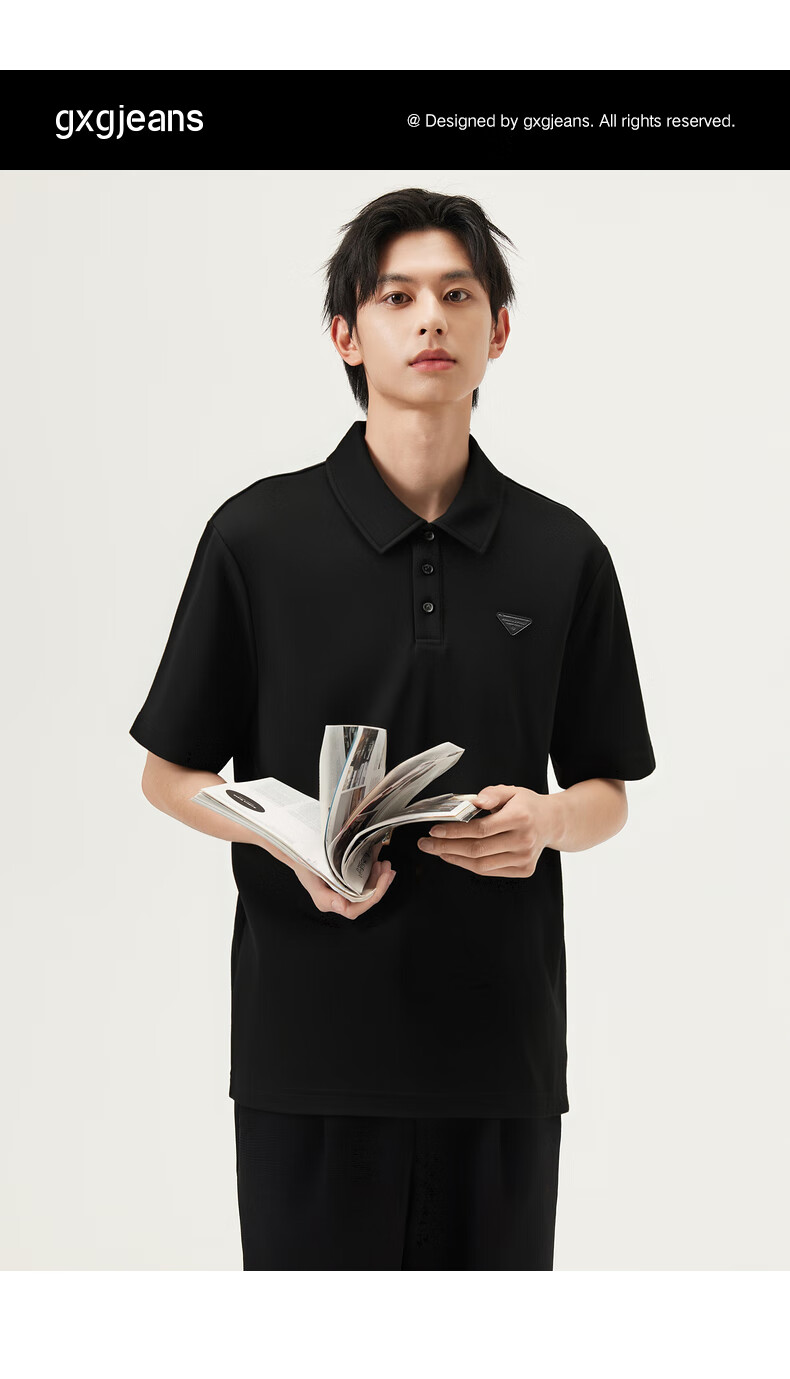 Gxgjeans Men's Basic Business Polo Shirt Short Sleeve Summer 2025 New Khaki 170/M 1