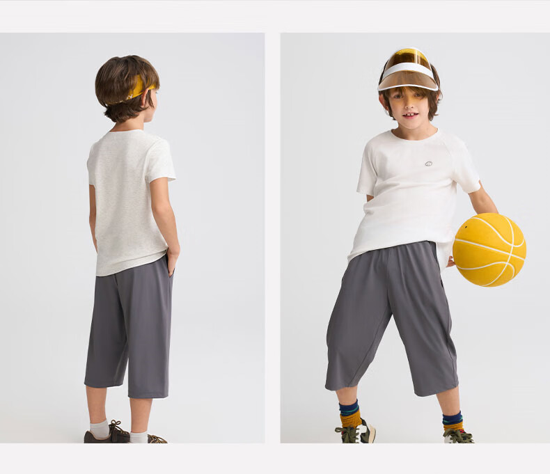 Aimer Kids Cool Sun Protection Class A High-Elastic Sports Pants for Boys And Girls, Wide-Leg Straight Trousers - Dawn Purple 140 17