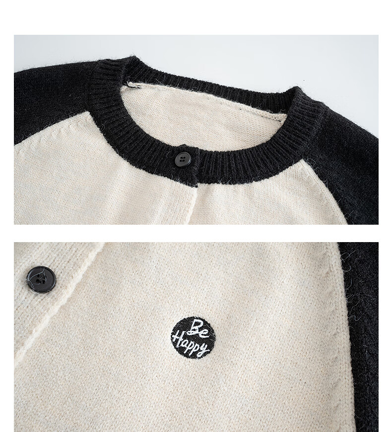 TonLion 2025 Autumn Winter Colorblock Raglan Sleeve Embroidered Women's Cardigan 10