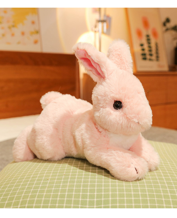 大白兔公仔毛绒玩具 可爱陪伴安抚仿真小兔子玩偶布娃娃抱枕靠枕 情侣