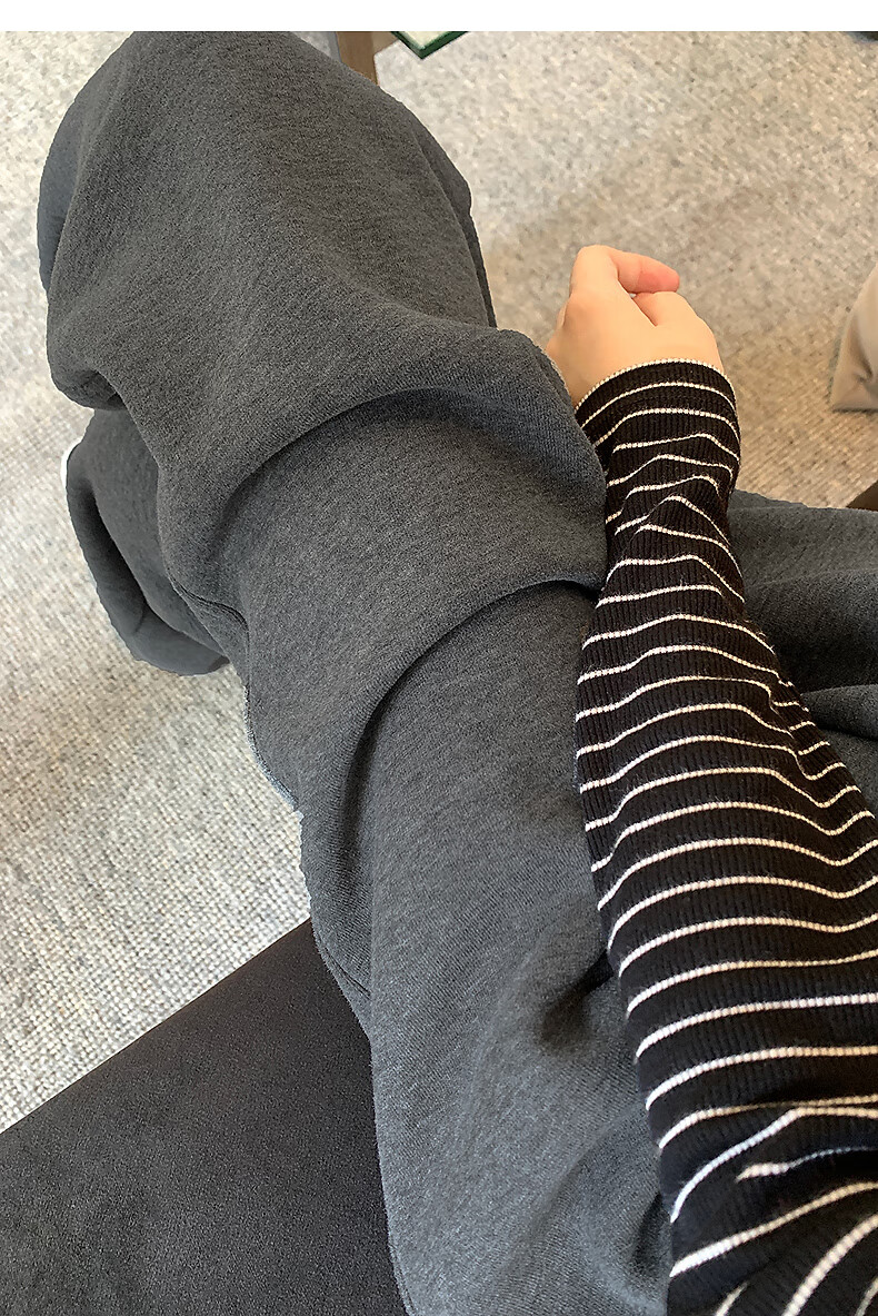 TonLion 2025 Winter Drawstring Jogger Fleece-Lined Women's Casual Straight-Leg Pants 9