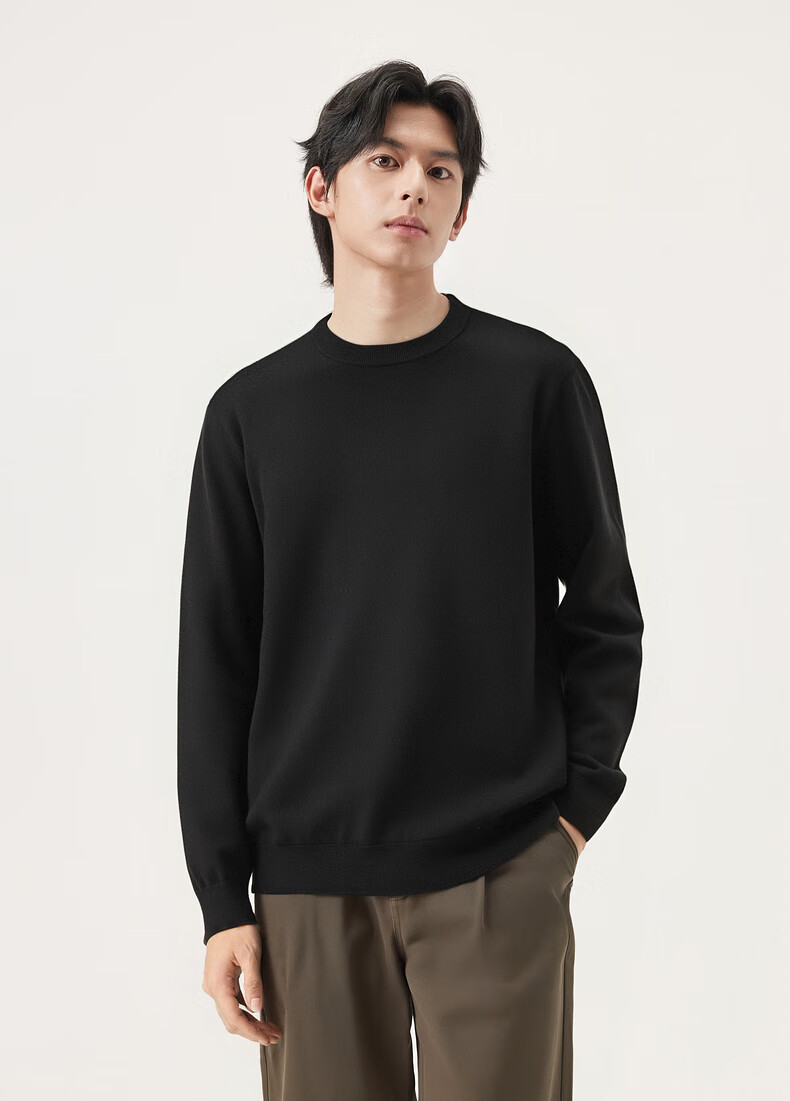 Gxg.jeans Men's Basic Simple Crew Neck Sweater Knitwear 2025 Autumn New Gray 165/S 5