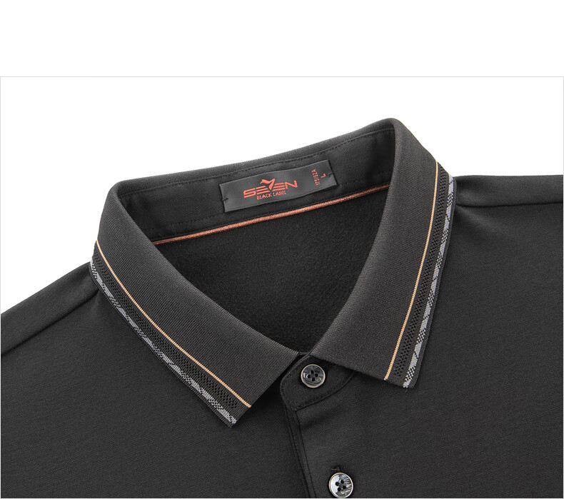 SEVEN Long Sleeve Polo Shirt Men Autumn Winter Warm Fleece Collar 14