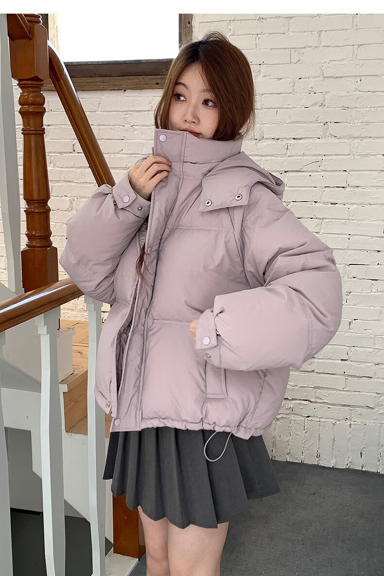 TonLion 2025 Winter Women's Korean Style Loose Fit Hooded Short Down Jacket 5