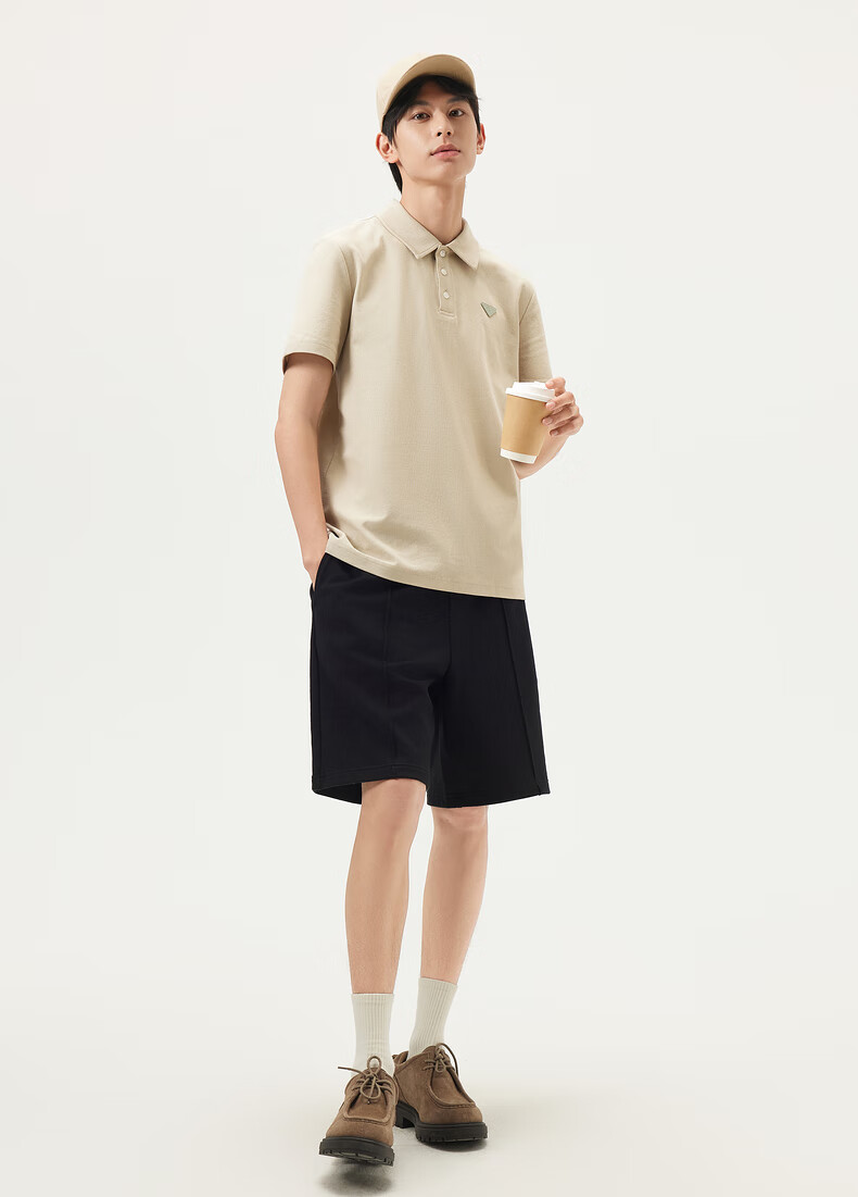 Gxgjeans Men's Basic Business Polo Shirt Short Sleeve Summer 2025 New Khaki 170/M 8