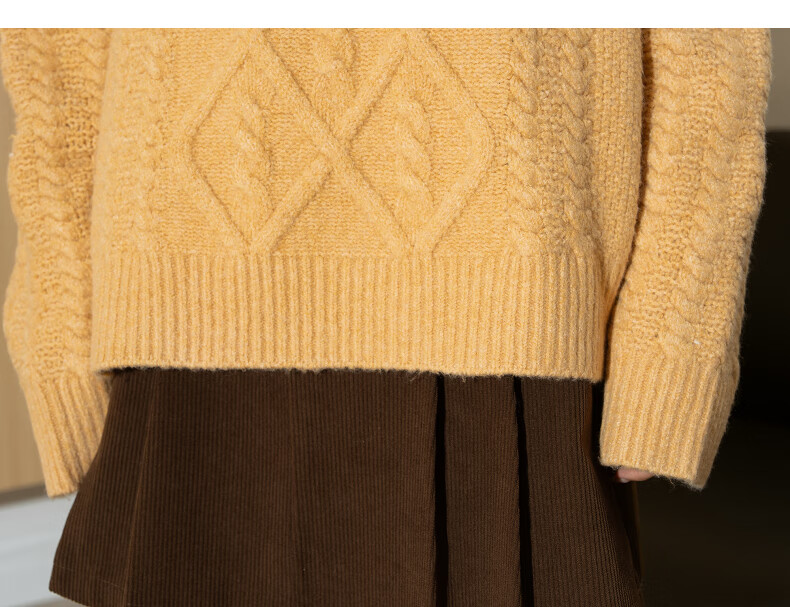 TonLion 2025 Autumn Winter Women's Crew Neck Solid Color Cable Knit Sweater 12