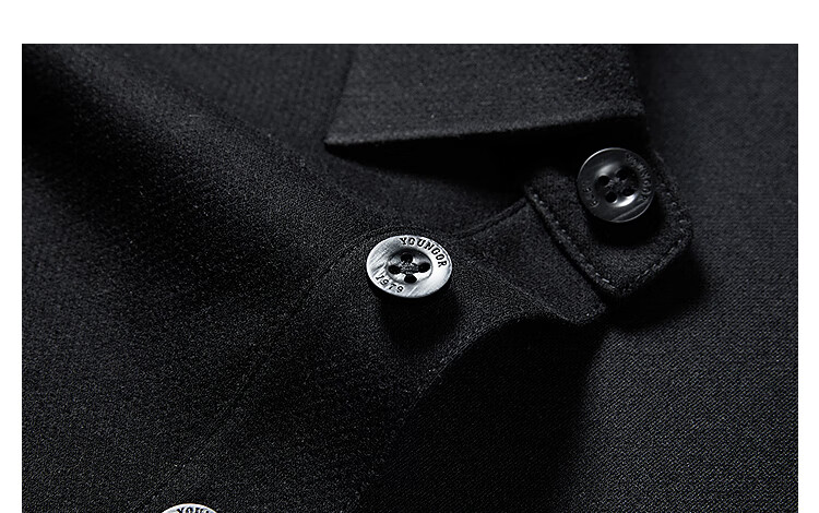 Youngor Antibacterial Antistatic Autumn Winter Men's Machine Washable Wool Business Casual Long Sleeve Polo Shirt 519960 14