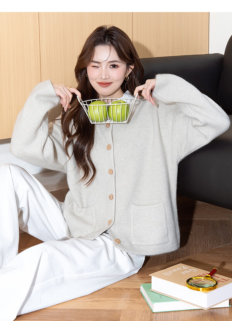 TonLion 2025 Autumn Winter Elegant Simple Knit Cardigan Women Spring Autumn Jacket High-End Youthful Versatile Sweater 3