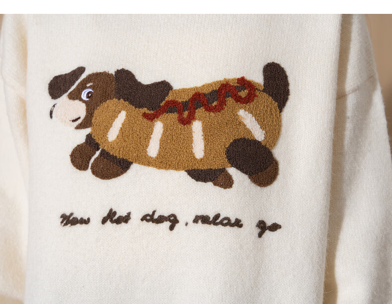 Tangshi 2025 Autumn Winter Women's Crew Neck Front Large Pattern Towel Embroidery Knit Sweater 12