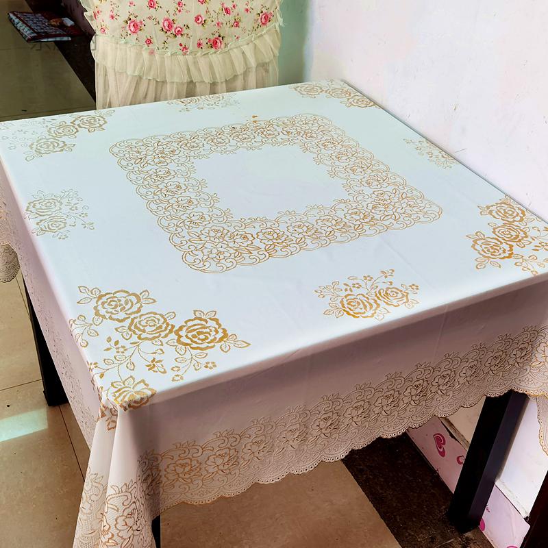 老式八仙桌桌布 正方形桌垫防水防油防烫四方桌pvc免洗台布塑料麻将