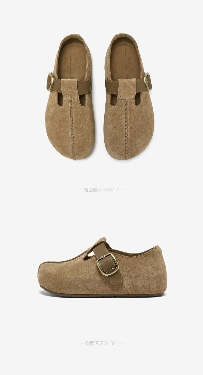 BASTO 26 Spring Birkenstock Vintage Outdoor Flat Casual Women's Slip-On Shoes B9539AM6 Camel 36 4